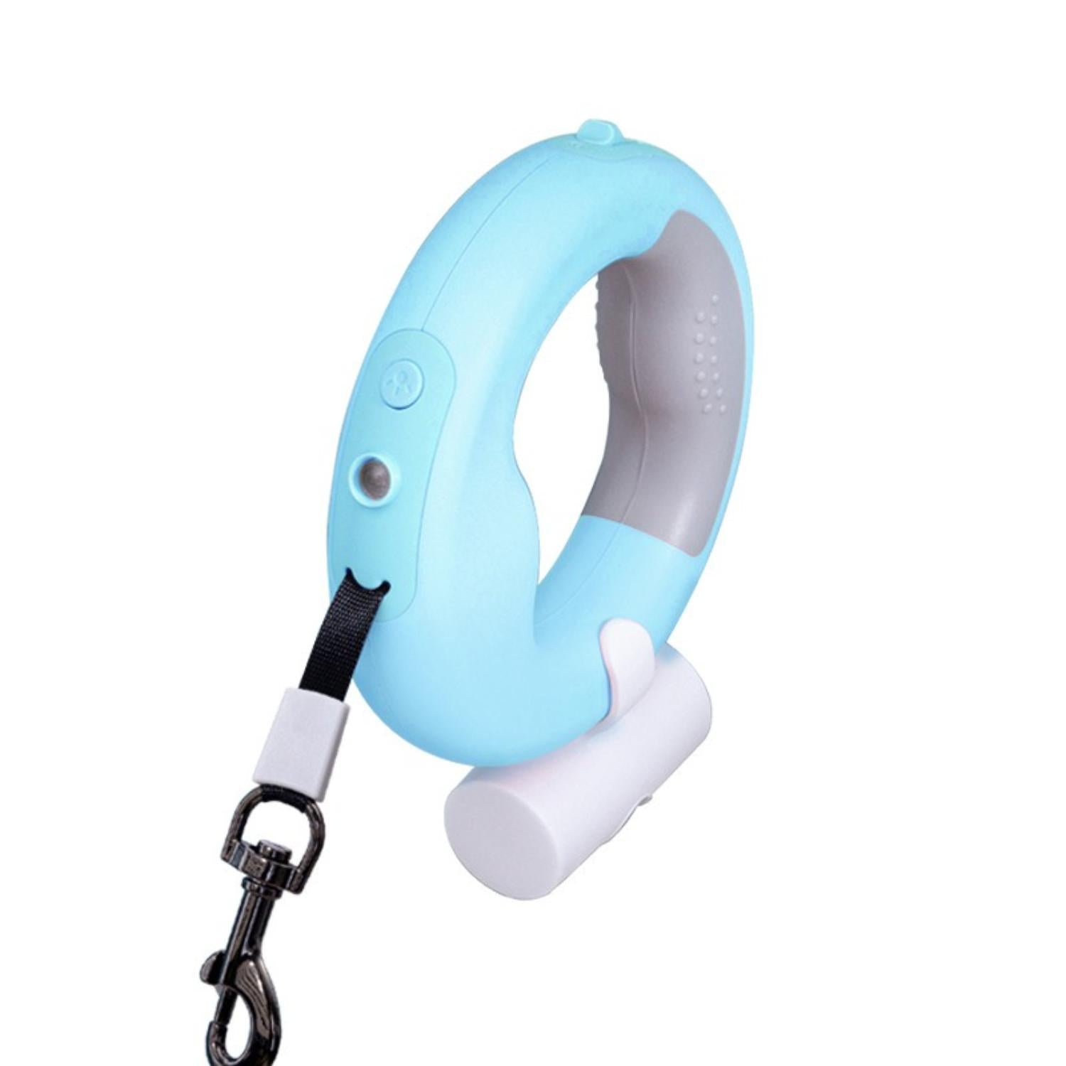 honden intrekbare touwlijn blauw met afvalzakhouder